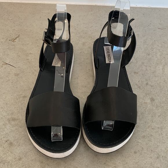 Steve Madden Miley Platform Sandal Black and White Womens 8 - Picture 3 of 9